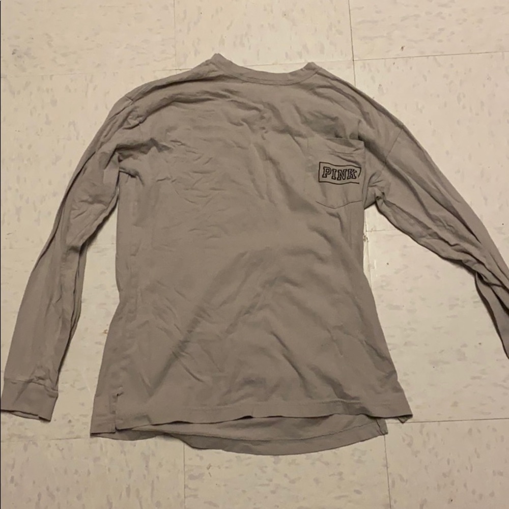 PINK long sleeve gray shirt